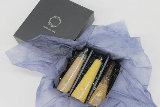 【ギフト箱入り】国産カメリナオイル使用 ドレッシング3種セット(山椒香る胡麻・オレンジ・柚子胡椒)100ml×各1本<送料込み>