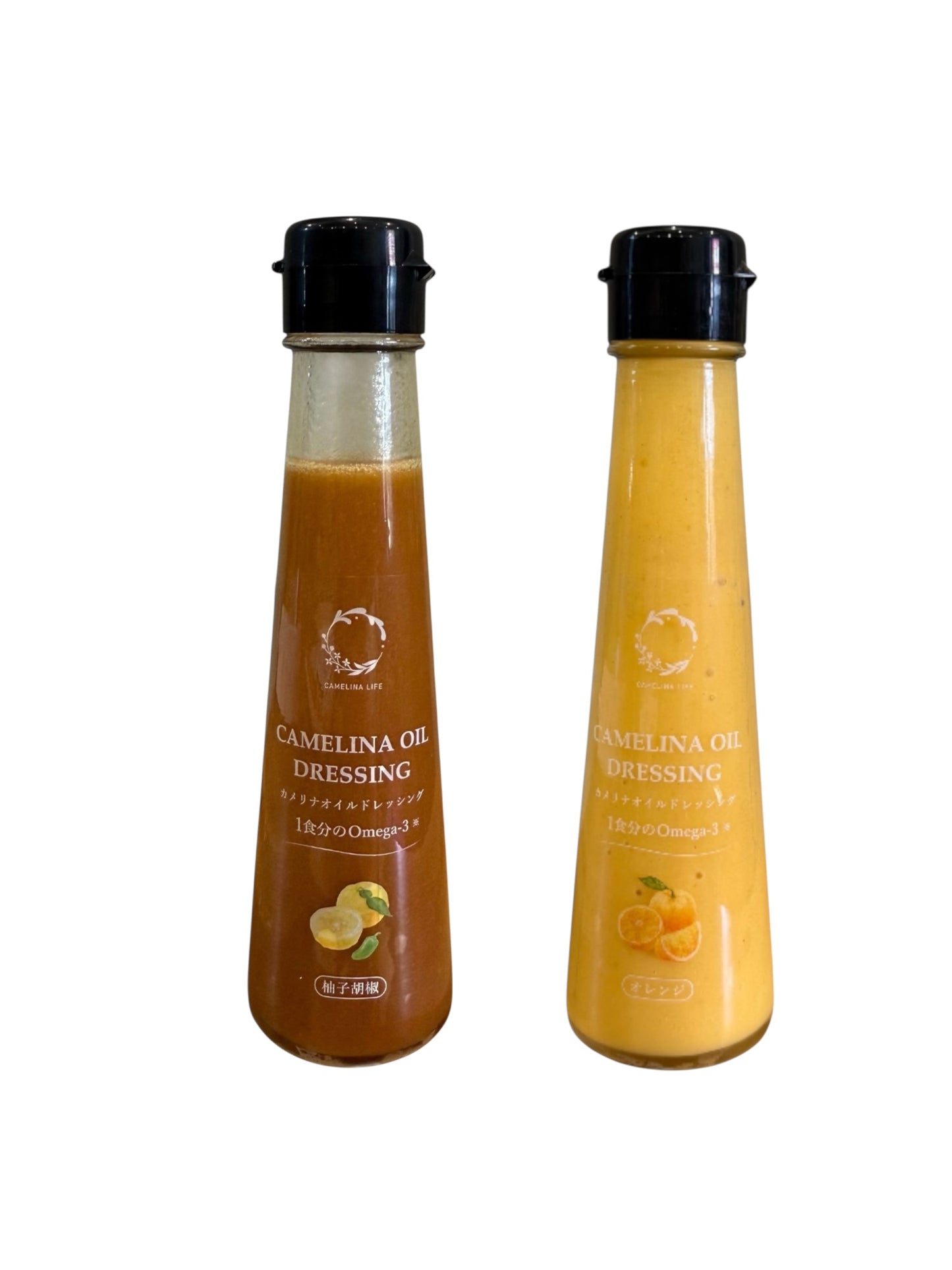 【2本セット】柚子胡椒香る　カメリナオイルドレッシング＆オレンジ香る　カメリナオイルドレッシング（各100ml）＜送料込み＞